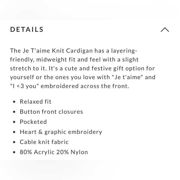 NWOT Vici Je T'aime Knit Cardigan - Picture 4 of 6